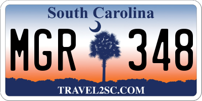 SC license plate MGR348