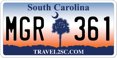 SC license plate MGR361