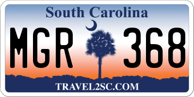 SC license plate MGR368