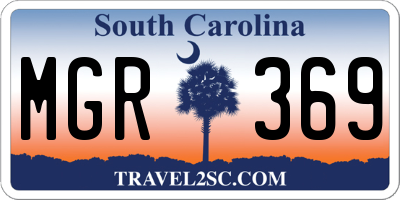 SC license plate MGR369