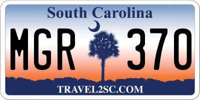 SC license plate MGR370