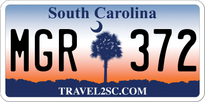 SC license plate MGR372