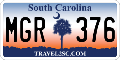 SC license plate MGR376