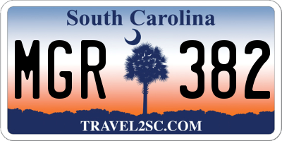 SC license plate MGR382