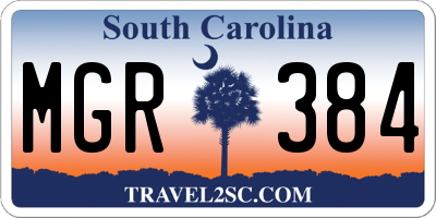 SC license plate MGR384