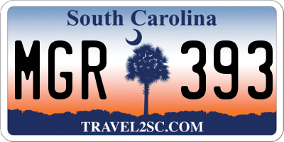 SC license plate MGR393