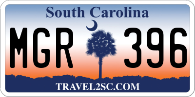 SC license plate MGR396