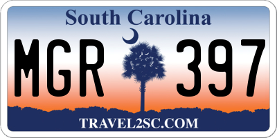 SC license plate MGR397