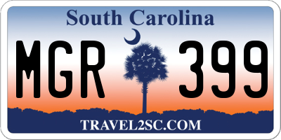 SC license plate MGR399