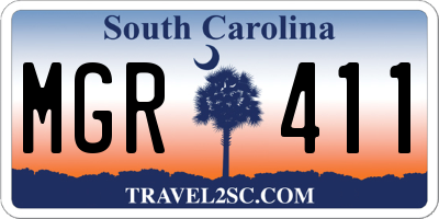 SC license plate MGR411