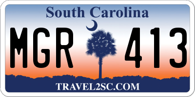 SC license plate MGR413
