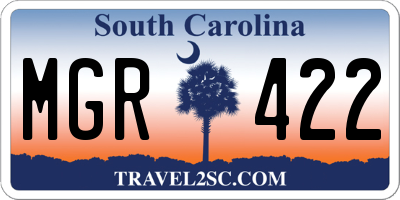 SC license plate MGR422