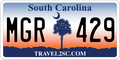 SC license plate MGR429
