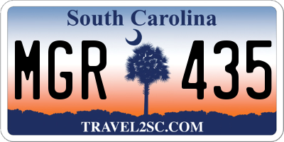 SC license plate MGR435