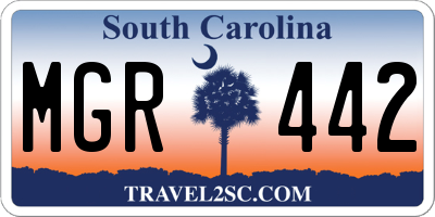 SC license plate MGR442