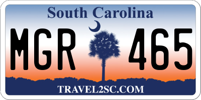 SC license plate MGR465