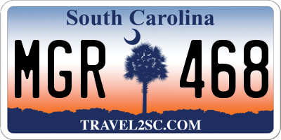 SC license plate MGR468