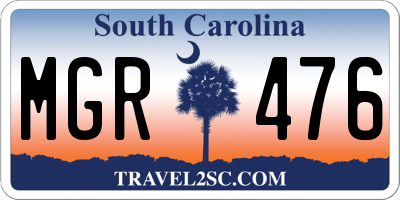 SC license plate MGR476