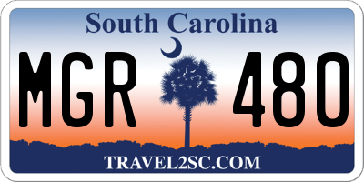 SC license plate MGR480