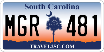 SC license plate MGR481