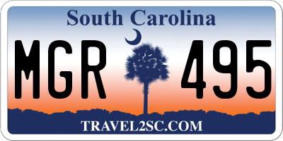 SC license plate MGR495