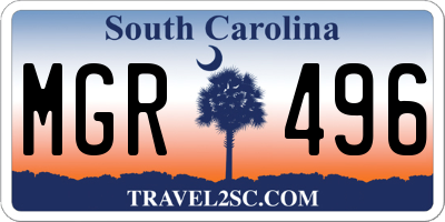 SC license plate MGR496