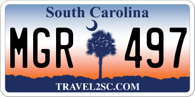 SC license plate MGR497