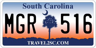 SC license plate MGR516