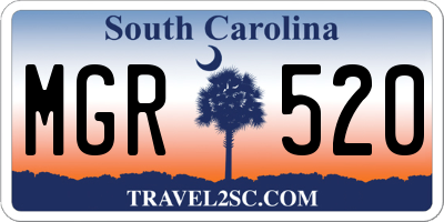 SC license plate MGR520