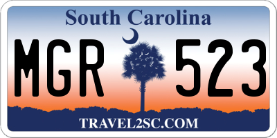 SC license plate MGR523