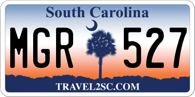 SC license plate MGR527