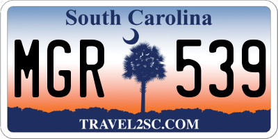 SC license plate MGR539