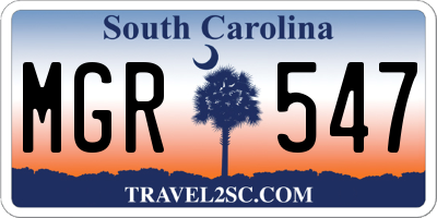 SC license plate MGR547