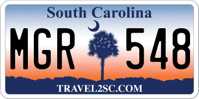SC license plate MGR548