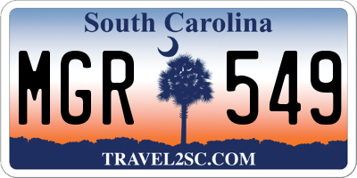 SC license plate MGR549