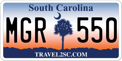 SC license plate MGR550