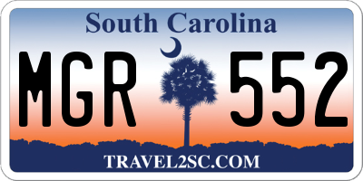 SC license plate MGR552
