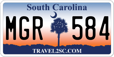 SC license plate MGR584