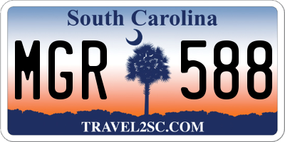 SC license plate MGR588