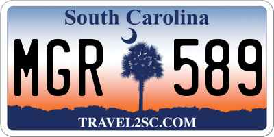 SC license plate MGR589
