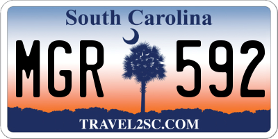 SC license plate MGR592
