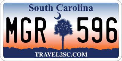 SC license plate MGR596
