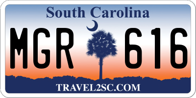 SC license plate MGR616