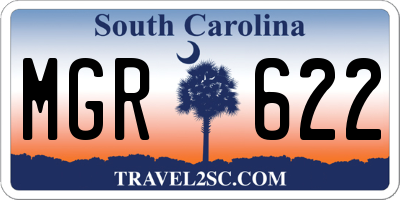 SC license plate MGR622