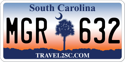 SC license plate MGR632