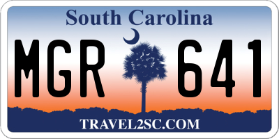 SC license plate MGR641