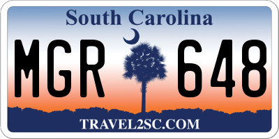 SC license plate MGR648