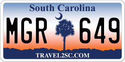 SC license plate MGR649