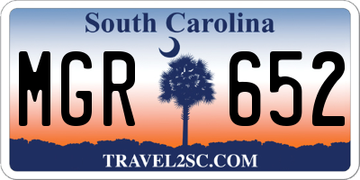 SC license plate MGR652