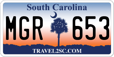 SC license plate MGR653